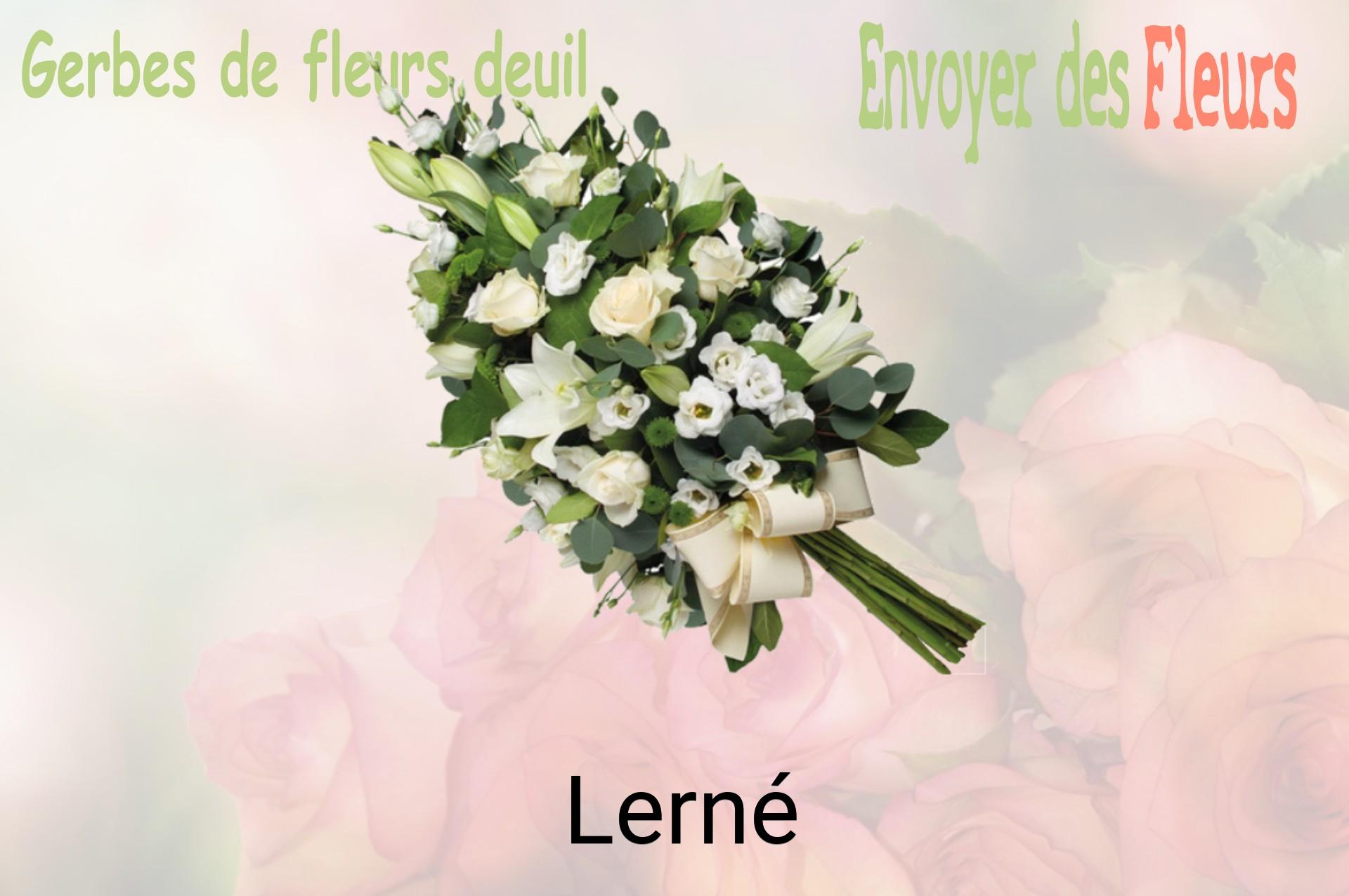 Gerbe de fleurs de deuil livrée à Lerné